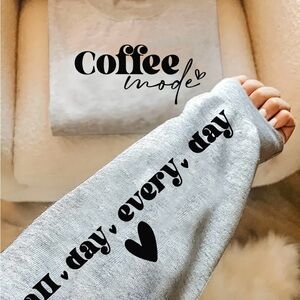 Gray 'Coffee Mode' Sweatshirt